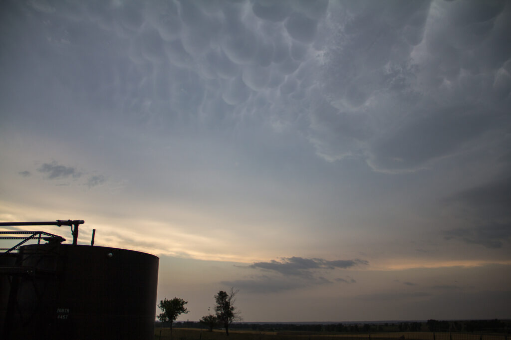 Mammatus over Kansas Landscape