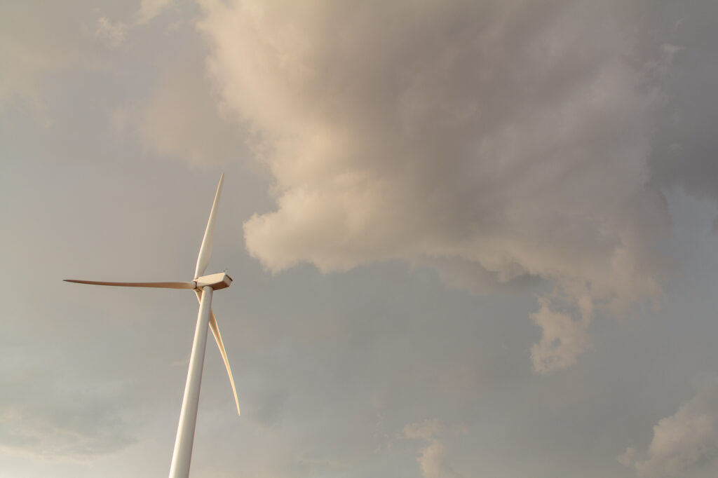 Windmill and storm in Roger Mills County