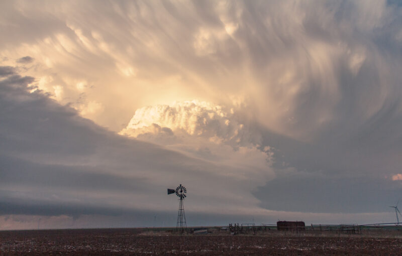 A supercell in the Texas Panhandle on April 11, 2015. This storm produced plenty of hail up to golfballs