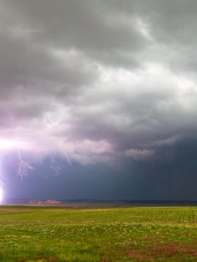 Close lightning strike near Scottsbluff, Nebraska on June 12, 2017