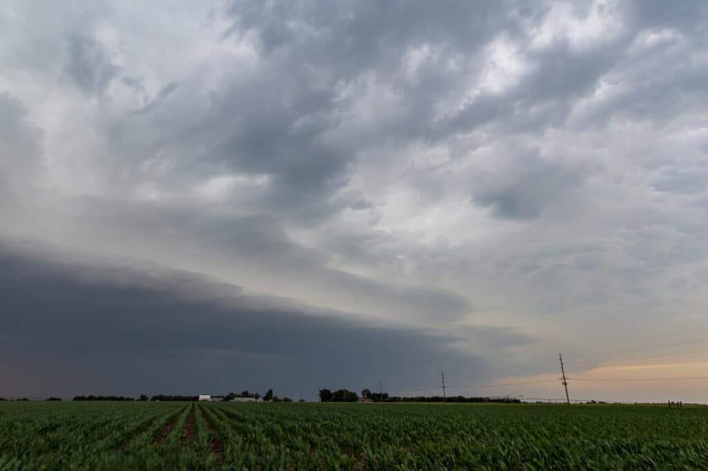 A storm approaches York, NE on June 14, 2017