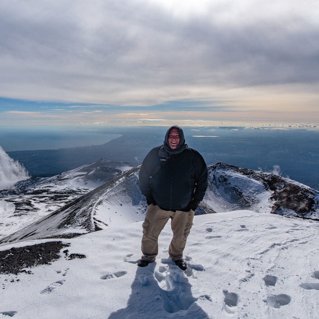 Mount Etna in Catania, Sicily, Italy in January 2018