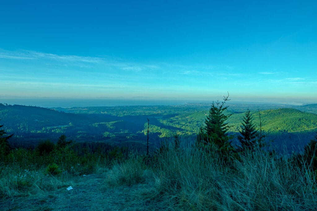 View down to the ocean from Hurricane Ridge