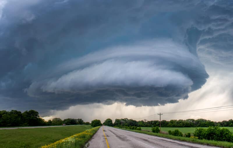 Nicely structured supercell updraft near Dublin, TX on April 26, 2015