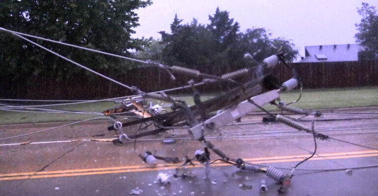 Power Pole down on 36th Ave SW